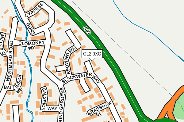 GL2 0XG map - OS OpenMap – Local (Ordnance Survey)