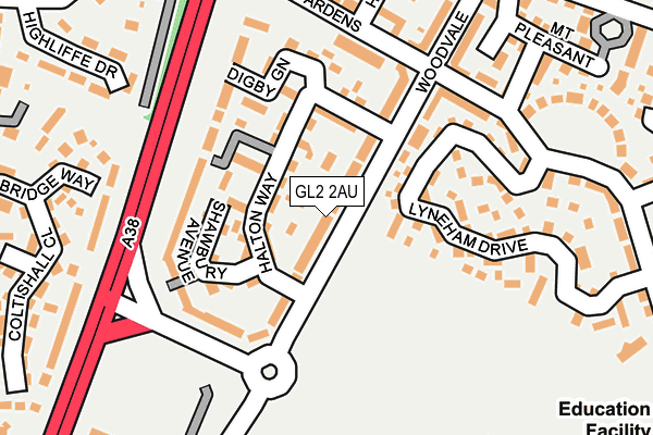 GL2 2AU map - OS OpenMap – Local (Ordnance Survey)