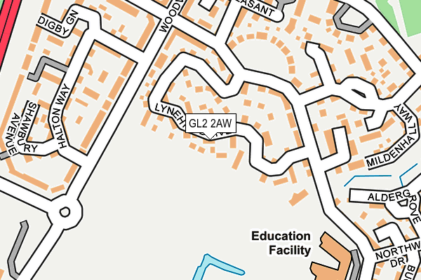 GL2 2AW map - OS OpenMap – Local (Ordnance Survey)