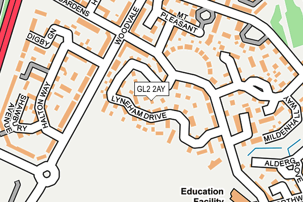 GL2 2AY map - OS OpenMap – Local (Ordnance Survey)