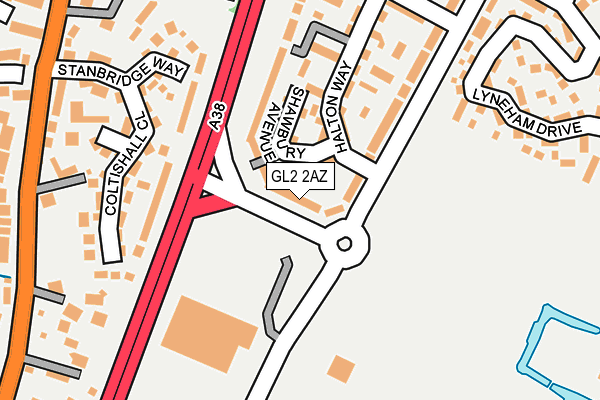 GL2 2AZ map - OS OpenMap – Local (Ordnance Survey)