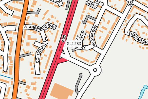 GL2 2BD map - OS OpenMap – Local (Ordnance Survey)
