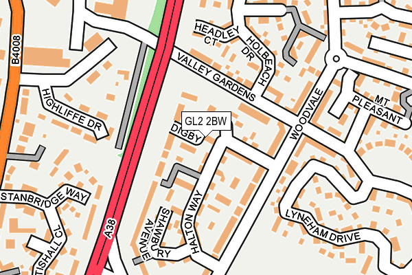 GL2 2BW map - OS OpenMap – Local (Ordnance Survey)