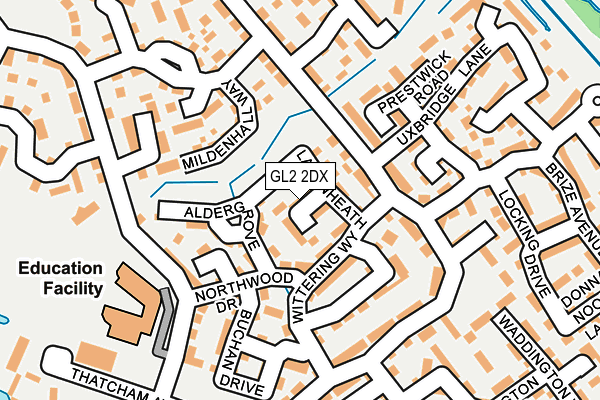 GL2 2DX map - OS OpenMap – Local (Ordnance Survey)