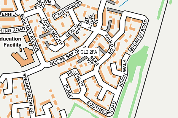 GL2 2FA map - OS OpenMap – Local (Ordnance Survey)