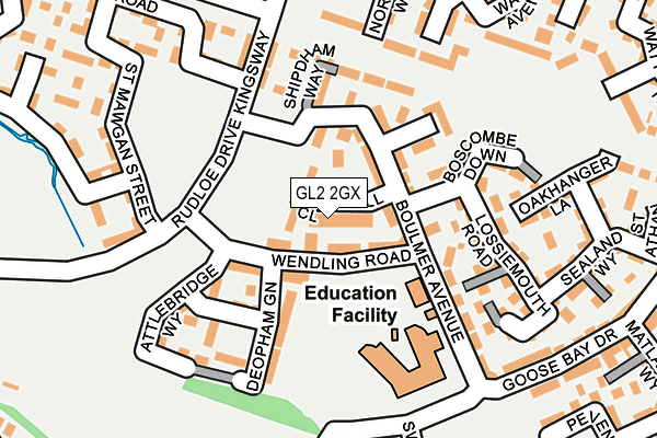 GL2 2GX map - OS OpenMap – Local (Ordnance Survey)