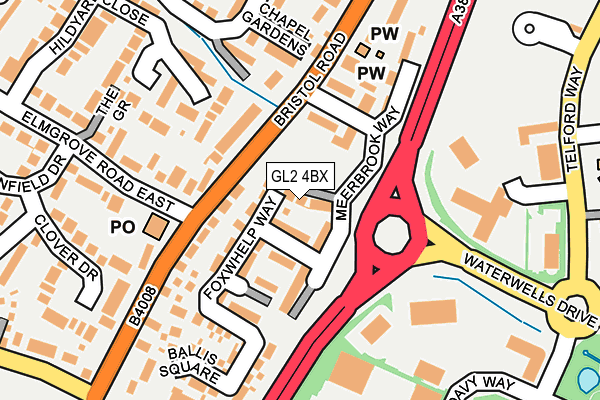 GL2 4BX map - OS OpenMap – Local (Ordnance Survey)