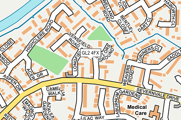 GL2 4FX map - OS OpenMap – Local (Ordnance Survey)