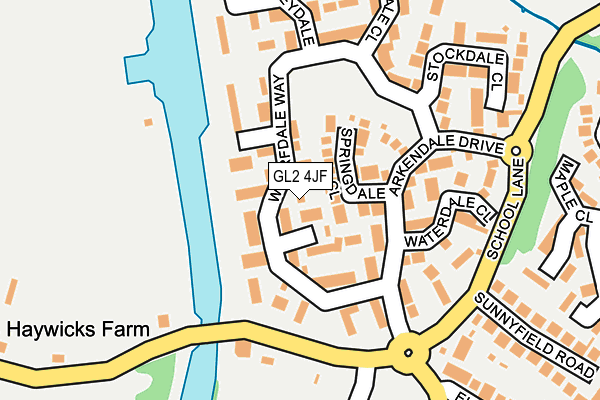 GL2 4JF map - OS OpenMap – Local (Ordnance Survey)