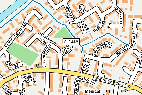 GL2 4JW map - OS OpenMap – Local (Ordnance Survey)