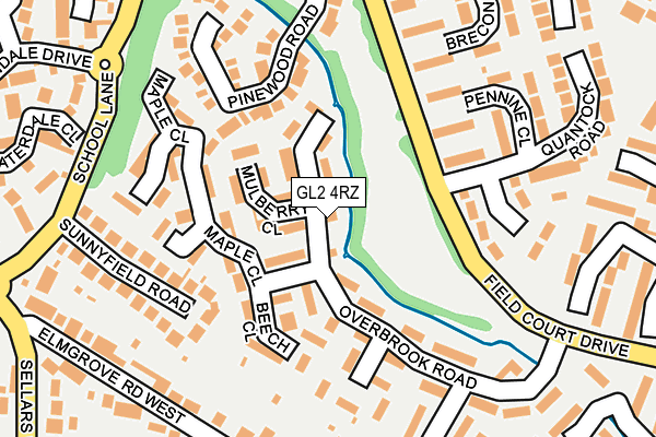 GL2 4RZ map - OS OpenMap – Local (Ordnance Survey)