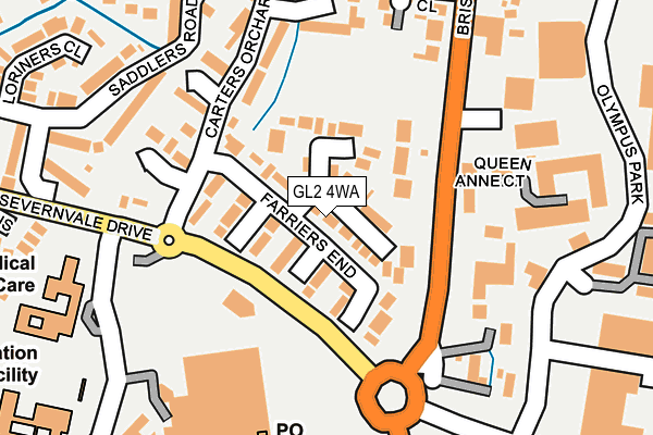 GL2 4WA map - OS OpenMap – Local (Ordnance Survey)