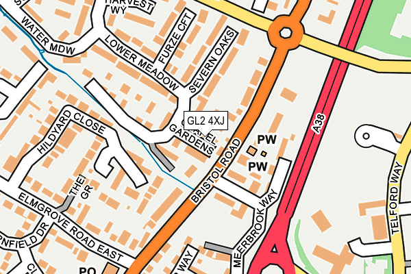 GL2 4XJ map - OS OpenMap – Local (Ordnance Survey)