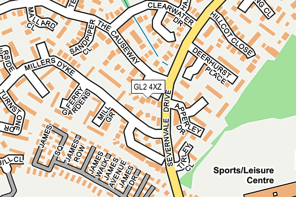 GL2 4XZ map - OS OpenMap – Local (Ordnance Survey)