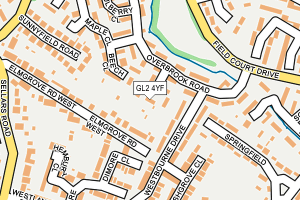 GL2 4YF map - OS OpenMap – Local (Ordnance Survey)