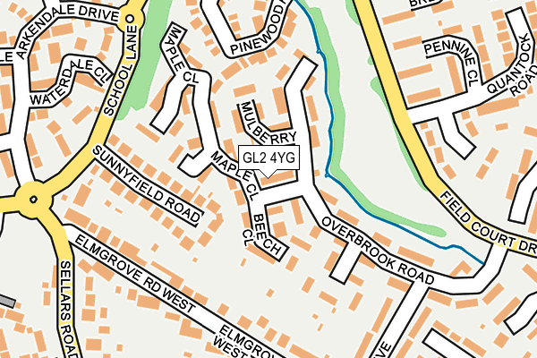 GL2 4YG map - OS OpenMap – Local (Ordnance Survey)
