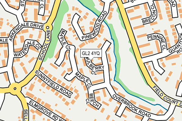 GL2 4YQ map - OS OpenMap – Local (Ordnance Survey)