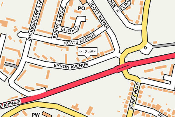 GL2 5AF map - OS OpenMap – Local (Ordnance Survey)