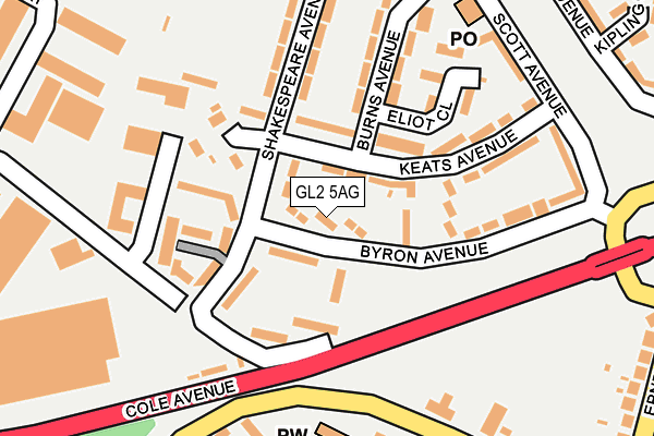 GL2 5AG map - OS OpenMap – Local (Ordnance Survey)