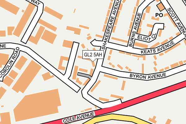 GL2 5AH map - OS OpenMap – Local (Ordnance Survey)