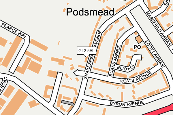 GL2 5AL map - OS OpenMap – Local (Ordnance Survey)