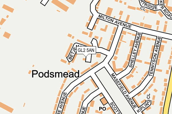 GL2 5AN map - OS OpenMap – Local (Ordnance Survey)