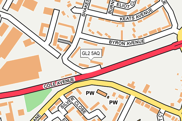 GL2 5AQ map - OS OpenMap – Local (Ordnance Survey)