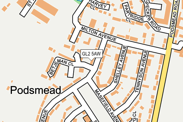 GL2 5AW map - OS OpenMap – Local (Ordnance Survey)