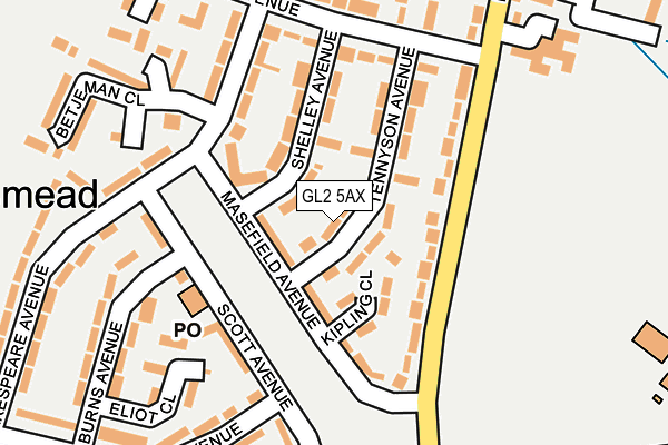 GL2 5AX map - OS OpenMap – Local (Ordnance Survey)