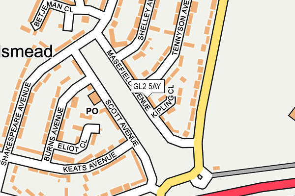 GL2 5AY map - OS OpenMap – Local (Ordnance Survey)