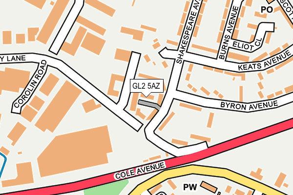 GL2 5AZ map - OS OpenMap – Local (Ordnance Survey)