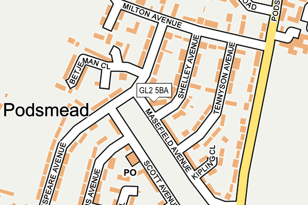 GL2 5BA map - OS OpenMap – Local (Ordnance Survey)