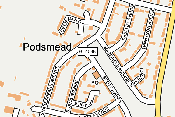 GL2 5BB map - OS OpenMap – Local (Ordnance Survey)