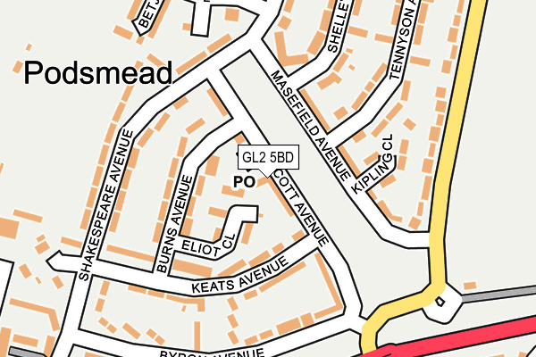 GL2 5BD map - OS OpenMap – Local (Ordnance Survey)