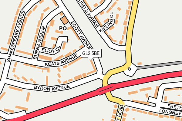 GL2 5BE map - OS OpenMap – Local (Ordnance Survey)