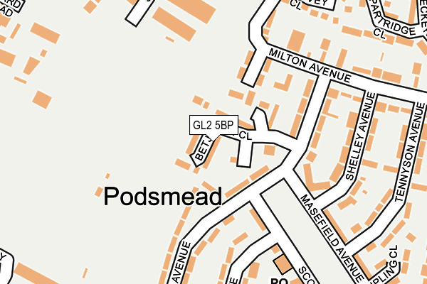 GL2 5BP map - OS OpenMap – Local (Ordnance Survey)