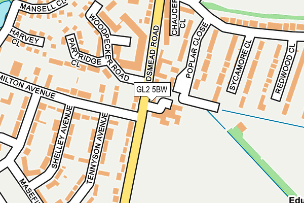 GL2 5BW map - OS OpenMap – Local (Ordnance Survey)