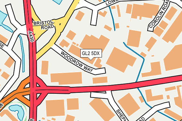 GL2 5DX map - OS OpenMap – Local (Ordnance Survey)