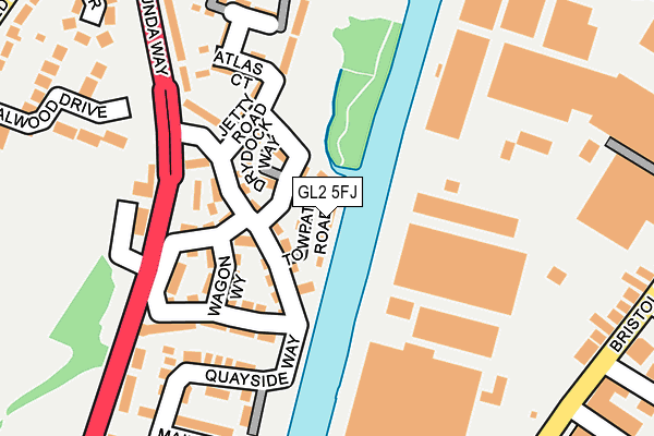 GL2 5FJ map - OS OpenMap – Local (Ordnance Survey)