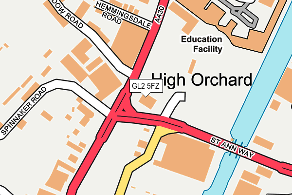 GL2 5FZ map - OS OpenMap – Local (Ordnance Survey)