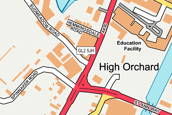 GL2 5JH map - OS OpenMap – Local (Ordnance Survey)