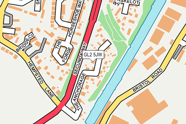 GL2 5JW map - OS OpenMap – Local (Ordnance Survey)