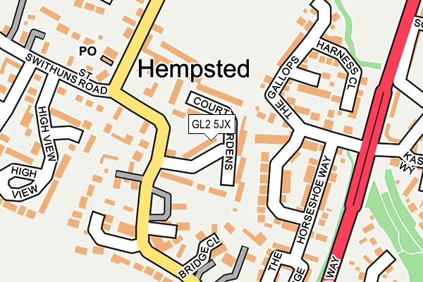 GL2 5JX map - OS OpenMap – Local (Ordnance Survey)