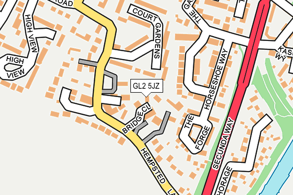 GL2 5JZ map - OS OpenMap – Local (Ordnance Survey)