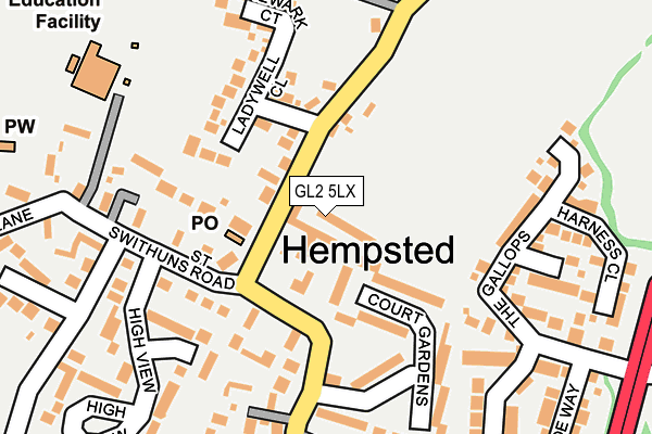 GL2 5LX map - OS OpenMap – Local (Ordnance Survey)