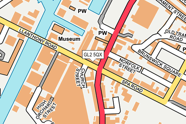 GL2 5QX map - OS OpenMap – Local (Ordnance Survey)