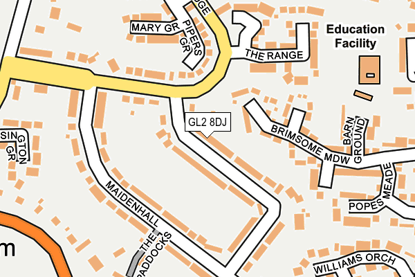 GL2 8DJ map - OS OpenMap – Local (Ordnance Survey)