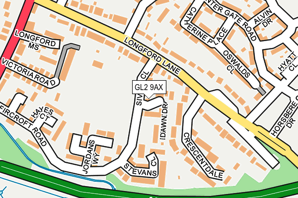 GL2 9AX map - OS OpenMap – Local (Ordnance Survey)
