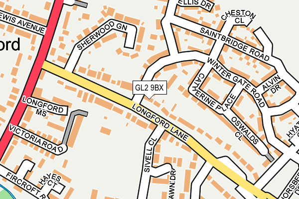 GL2 9BX map - OS OpenMap – Local (Ordnance Survey)