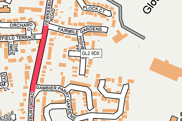 GL2 9DX map - OS OpenMap – Local (Ordnance Survey)